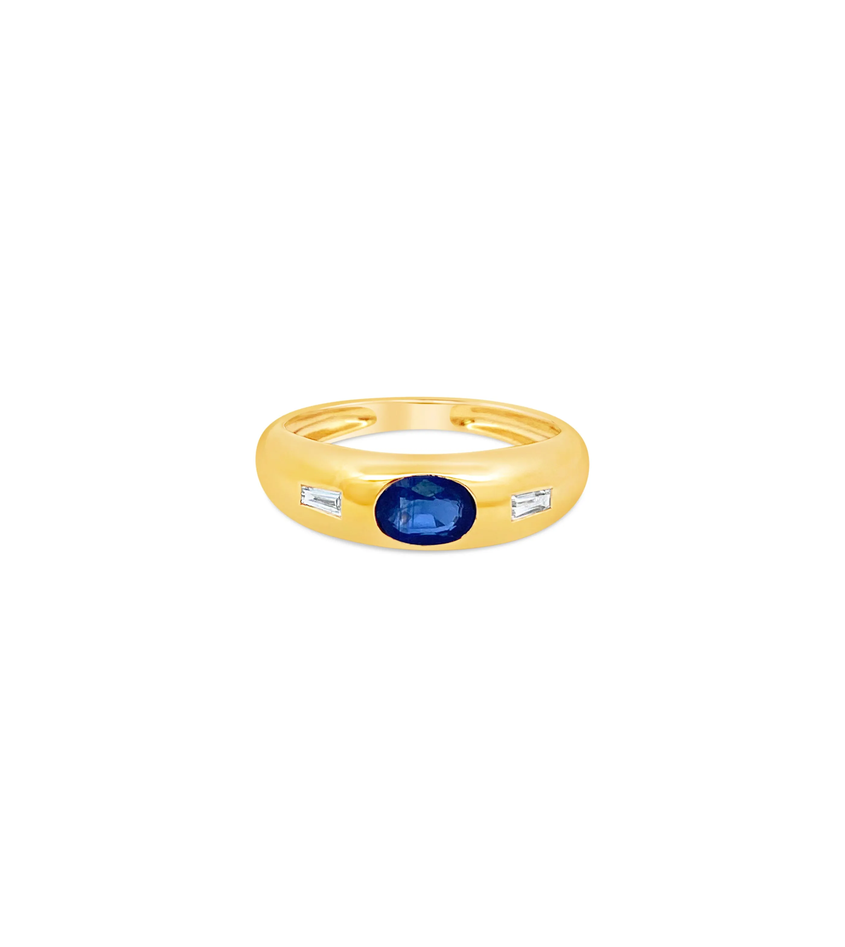 Sapphire & Diamond Gypsy Ring