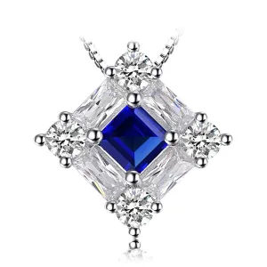 Sapphire and Simulated Diamond Necklace