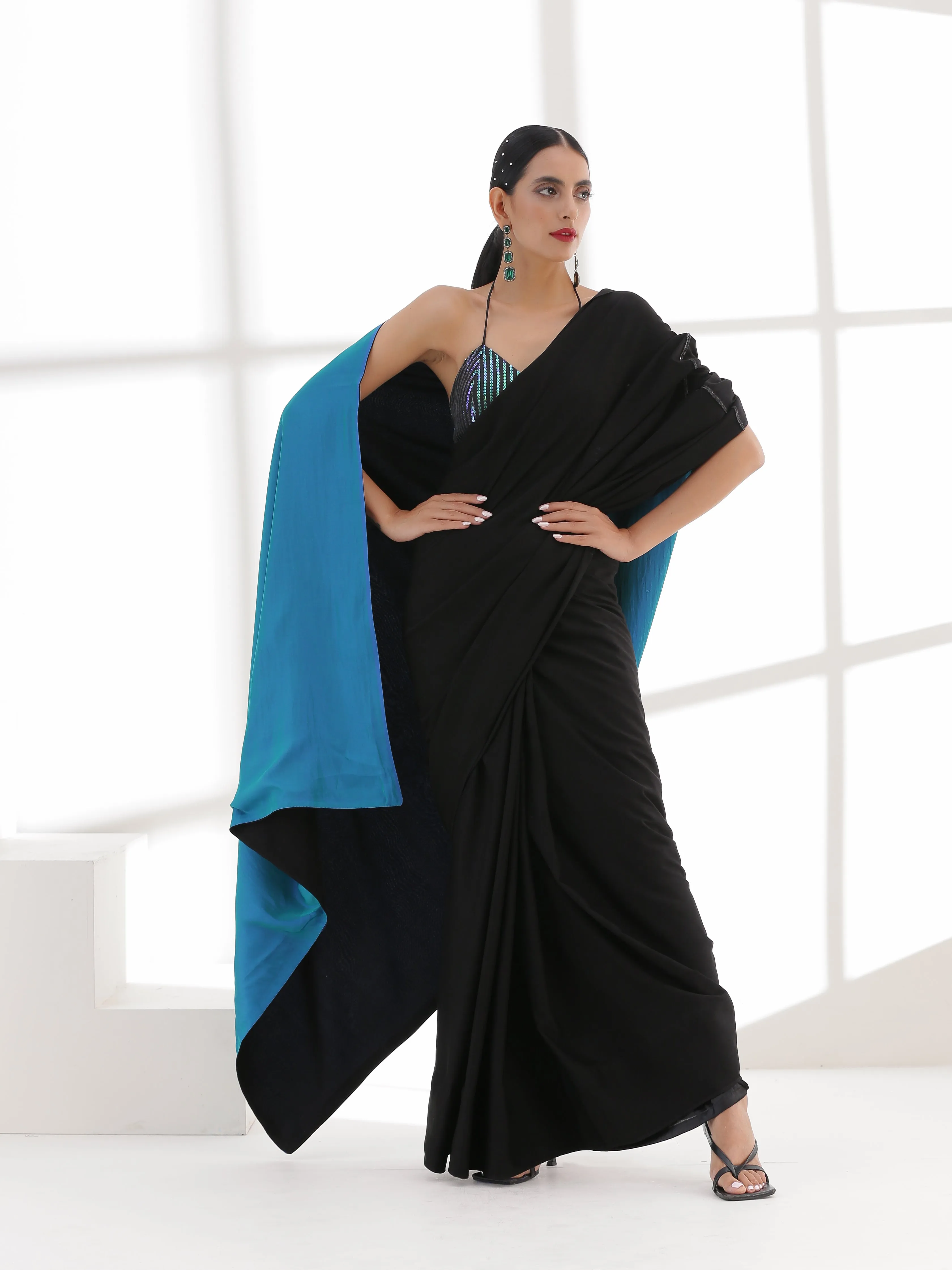 Sapphire Black Surprise Saree