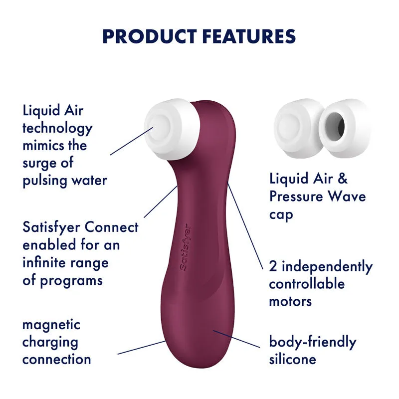Satisfyer Pro 2 Gen 3 Clitoral Stimulator with App Control - Wine Red