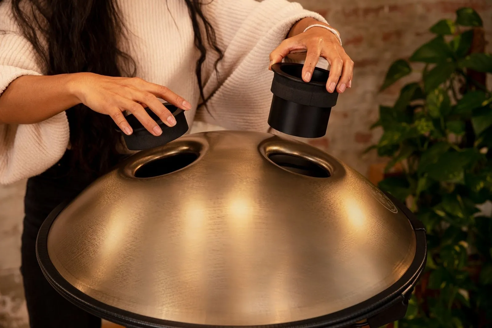 Sensory Handpan with 10 Notes Two Soundholes (D Kurd)