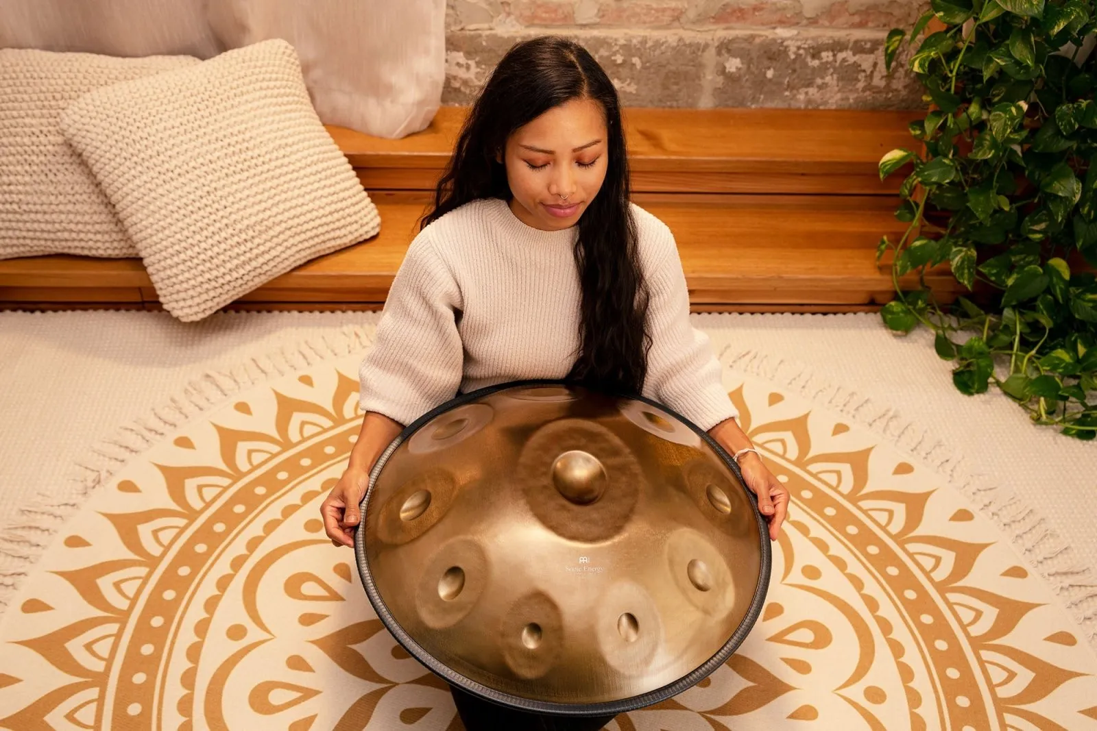 Sensory Handpan with 10 Notes Two Soundholes (D Kurd)