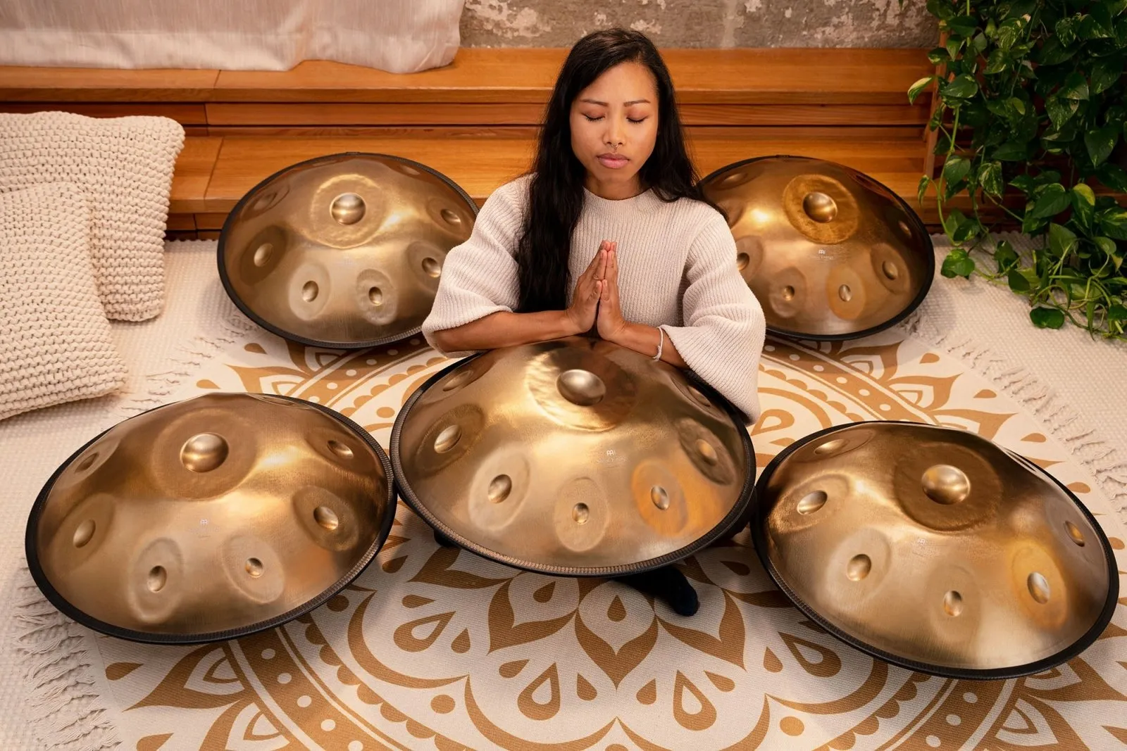 Sensory Handpan with 9 Notes Two Soundholes (D Kurd)