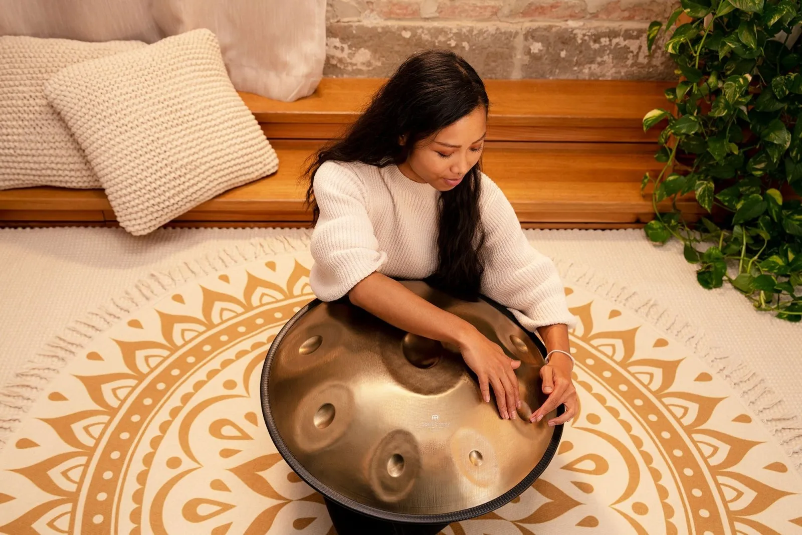 Sensory Handpan with 9 Notes Two Soundholes (D Kurd)