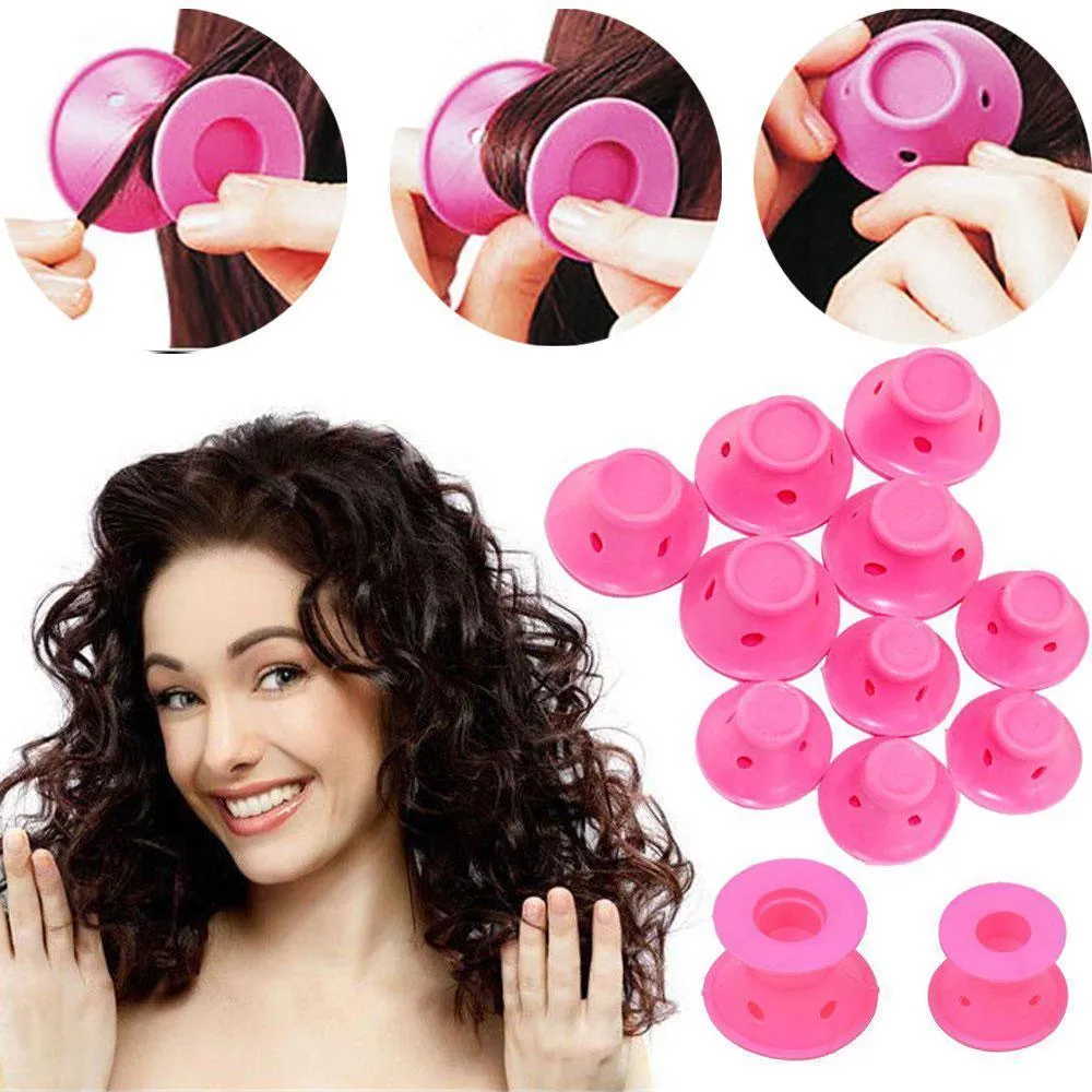 Set of 10 Silicone Hair Curlers