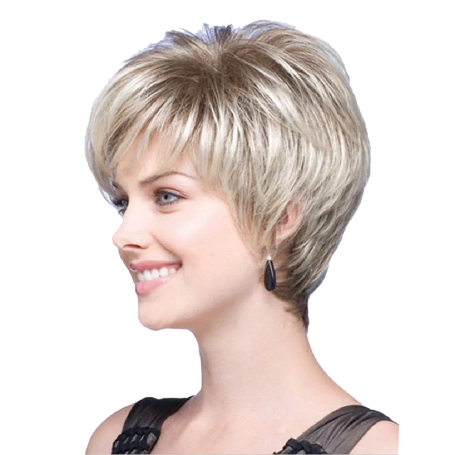 Shannon | Blonde Short Pixie Cut Straight Synthetic Hair Wig With Bangs