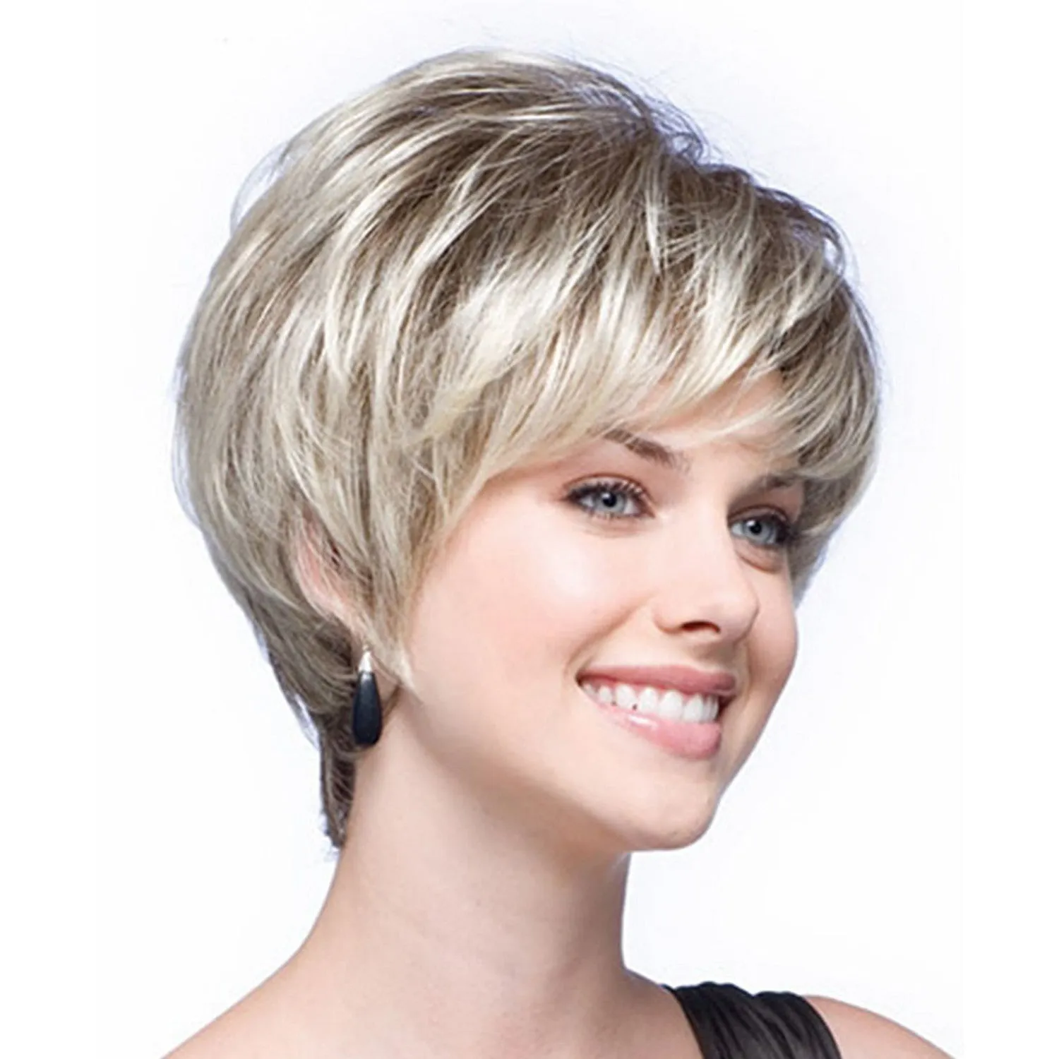 Shannon | Blonde Short Pixie Cut Straight Synthetic Hair Wig With Bangs