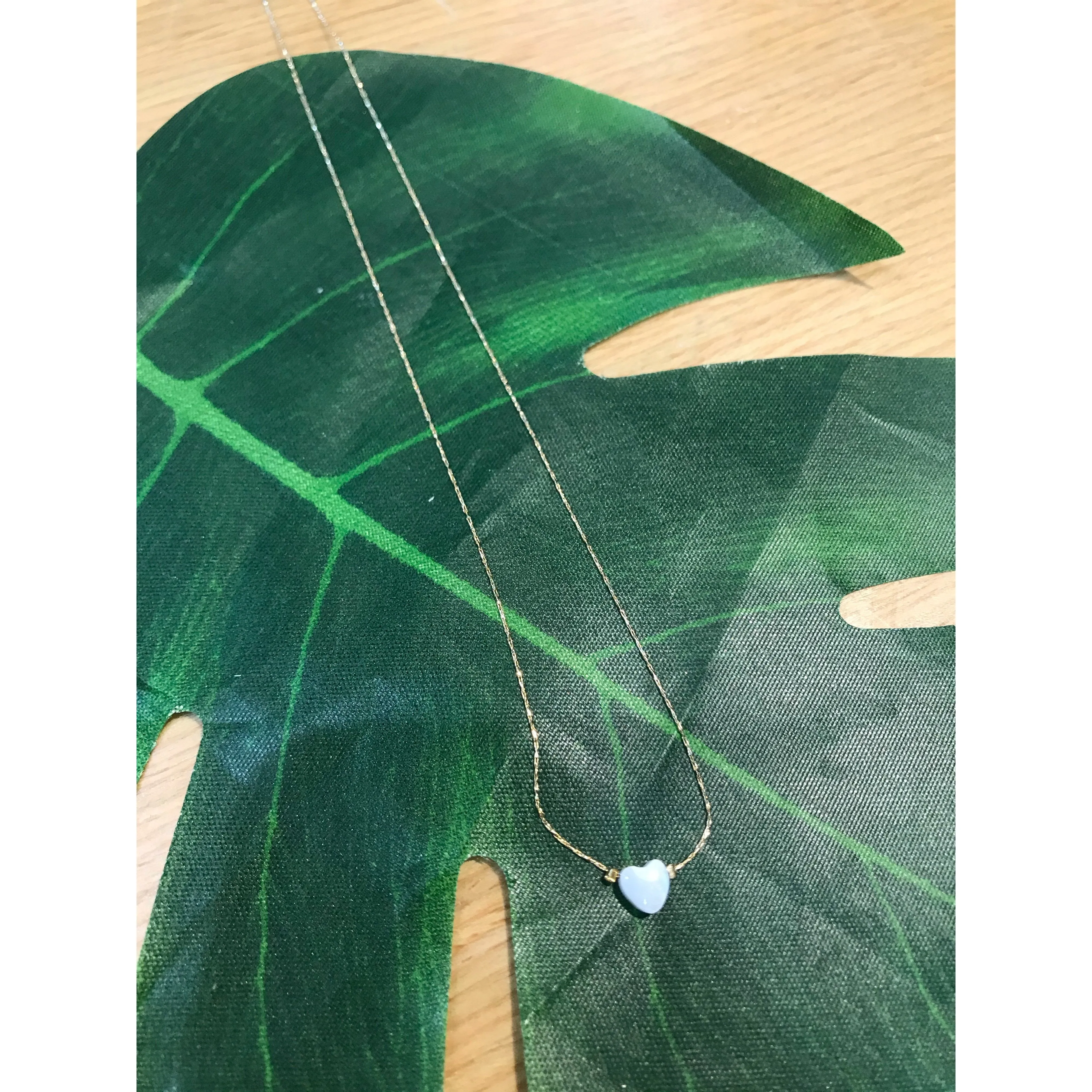 Silver Girl Tiny Mother of Pearl Heart Necklace