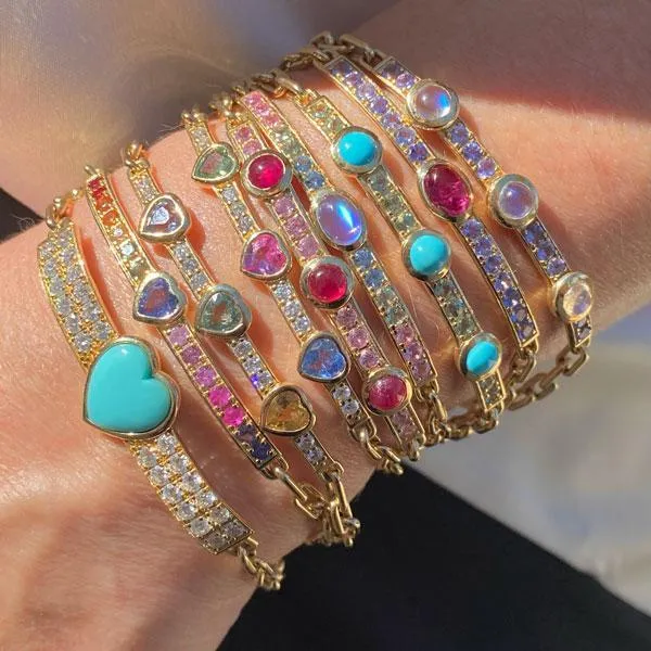 Single Stone Gem ID Bracelet