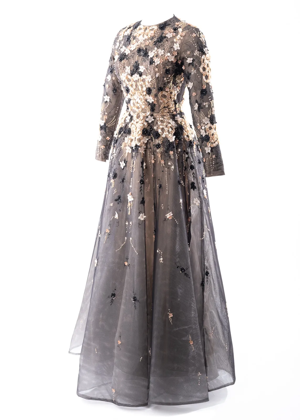 SK • Fully embroidered Hard Tulle Gown