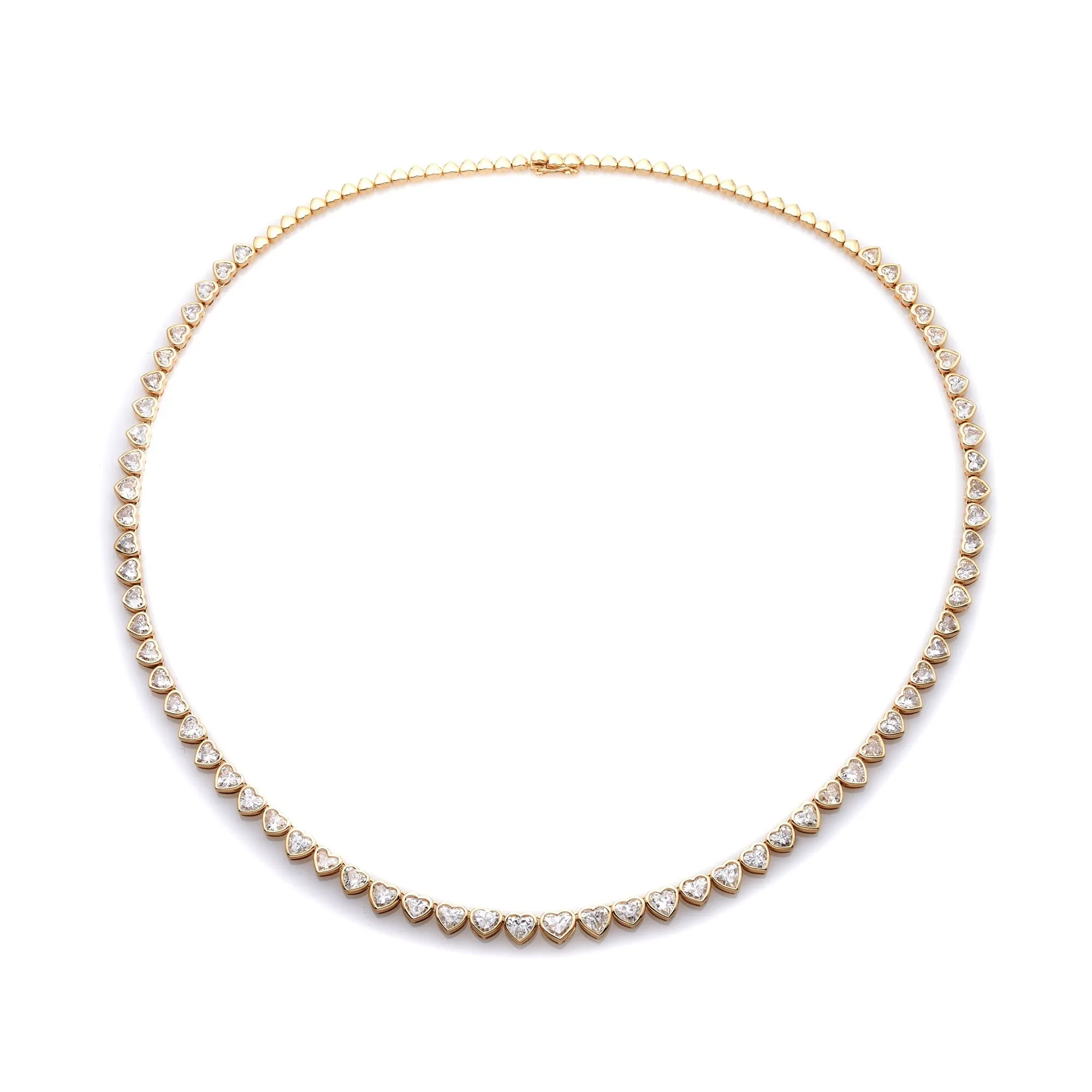 Solaire Heart Diamond Tennis Necklace