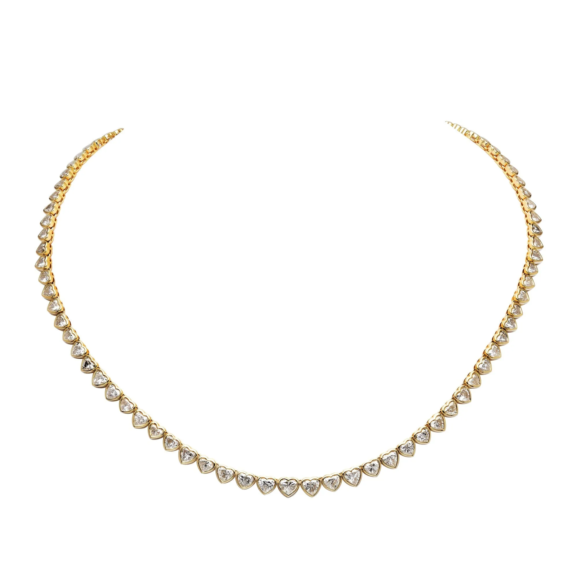 Solaire Heart Diamond Tennis Necklace