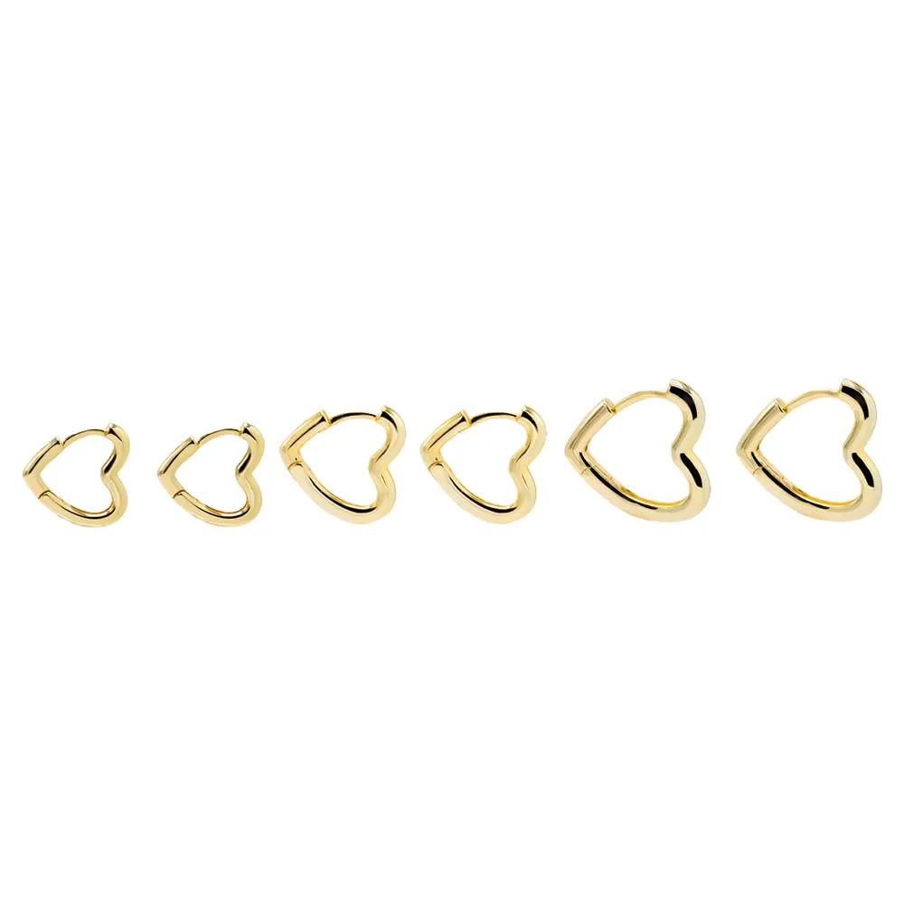 Solid Open Heart Huggie Earring
