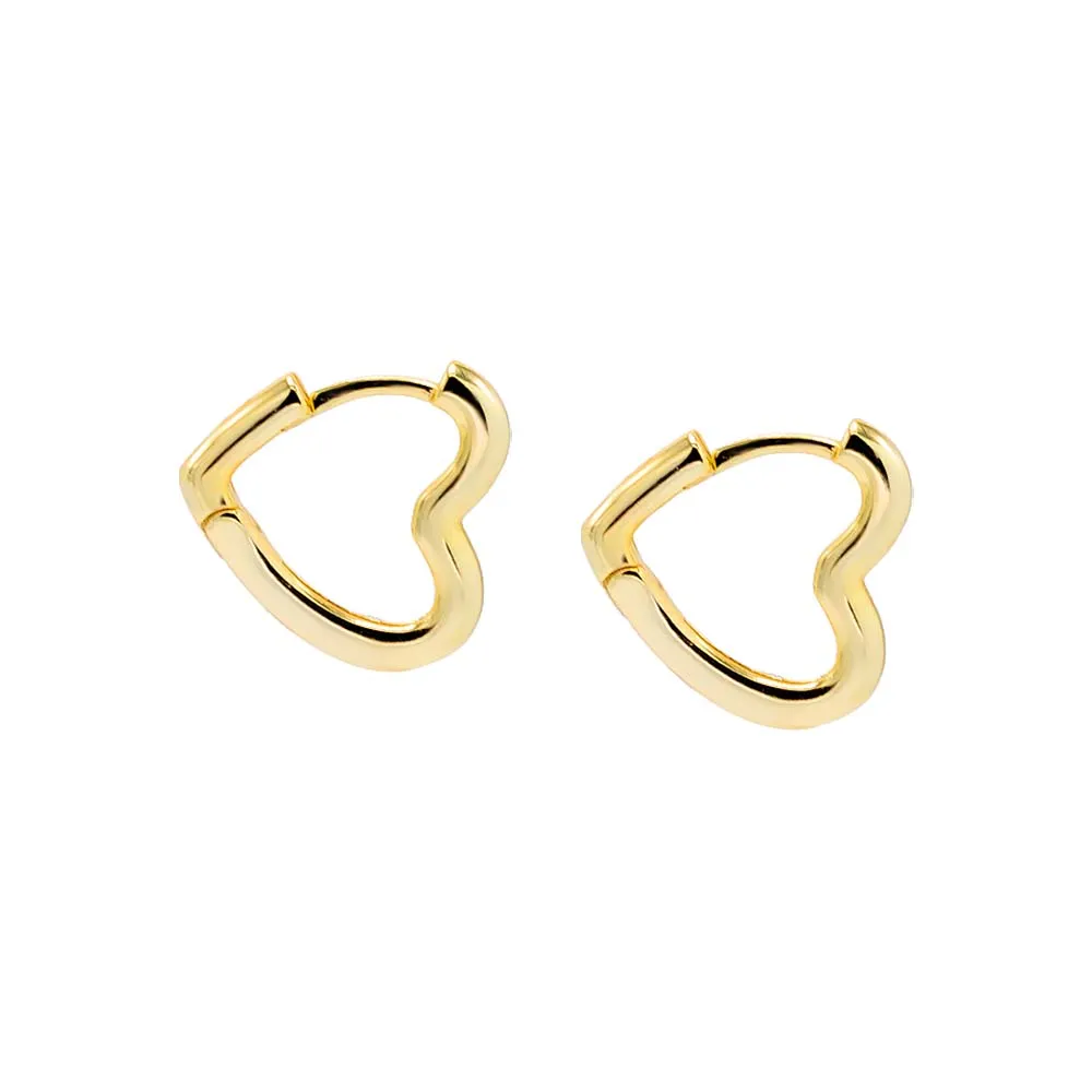Solid Open Heart Huggie Earring