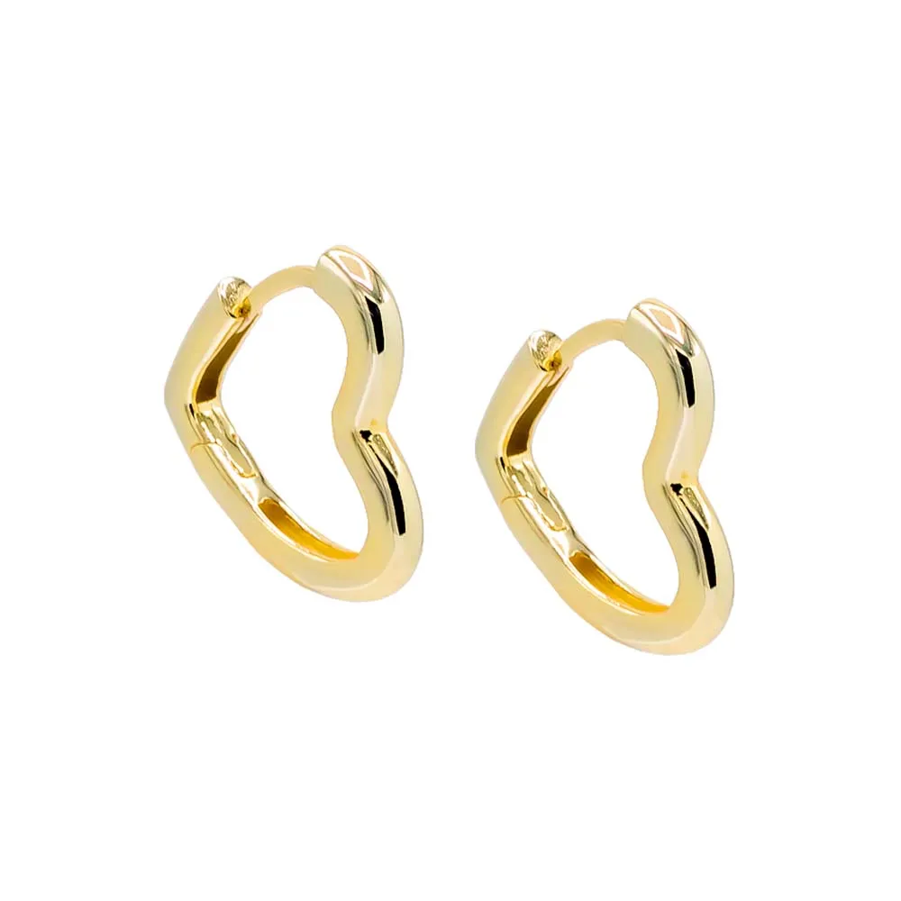 Solid Open Heart Huggie Earring