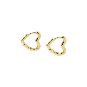 Solid Open Heart Huggie Earring