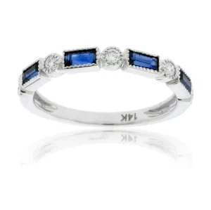 Stackable Sapphire and Round Diamond Band