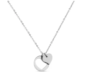 Stainless Steel Heart Cutout Necklace with 2" Extension