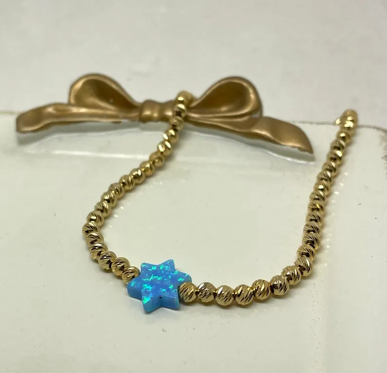 Star of David Beaded Opal Bracelet