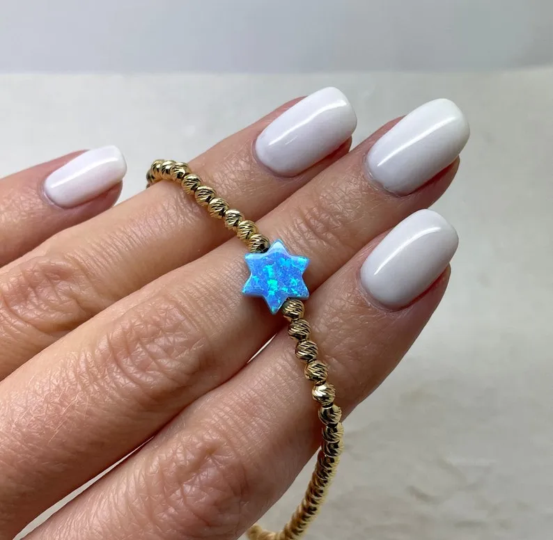 Star of David Beaded Opal Bracelet