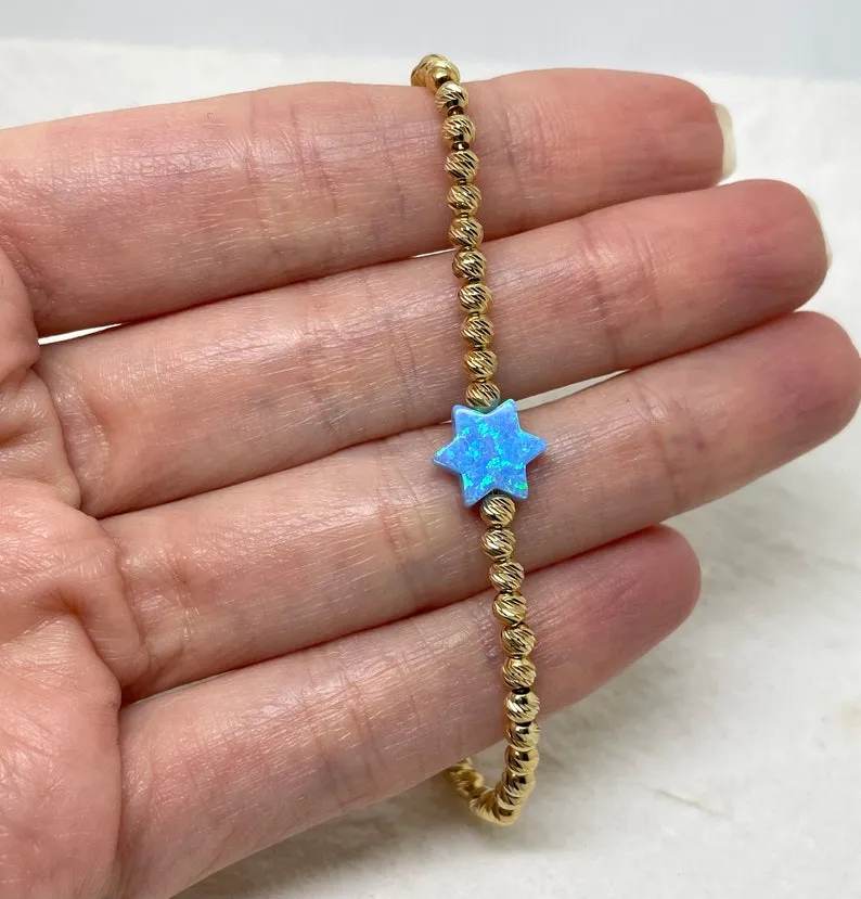 Star of David Beaded Opal Bracelet