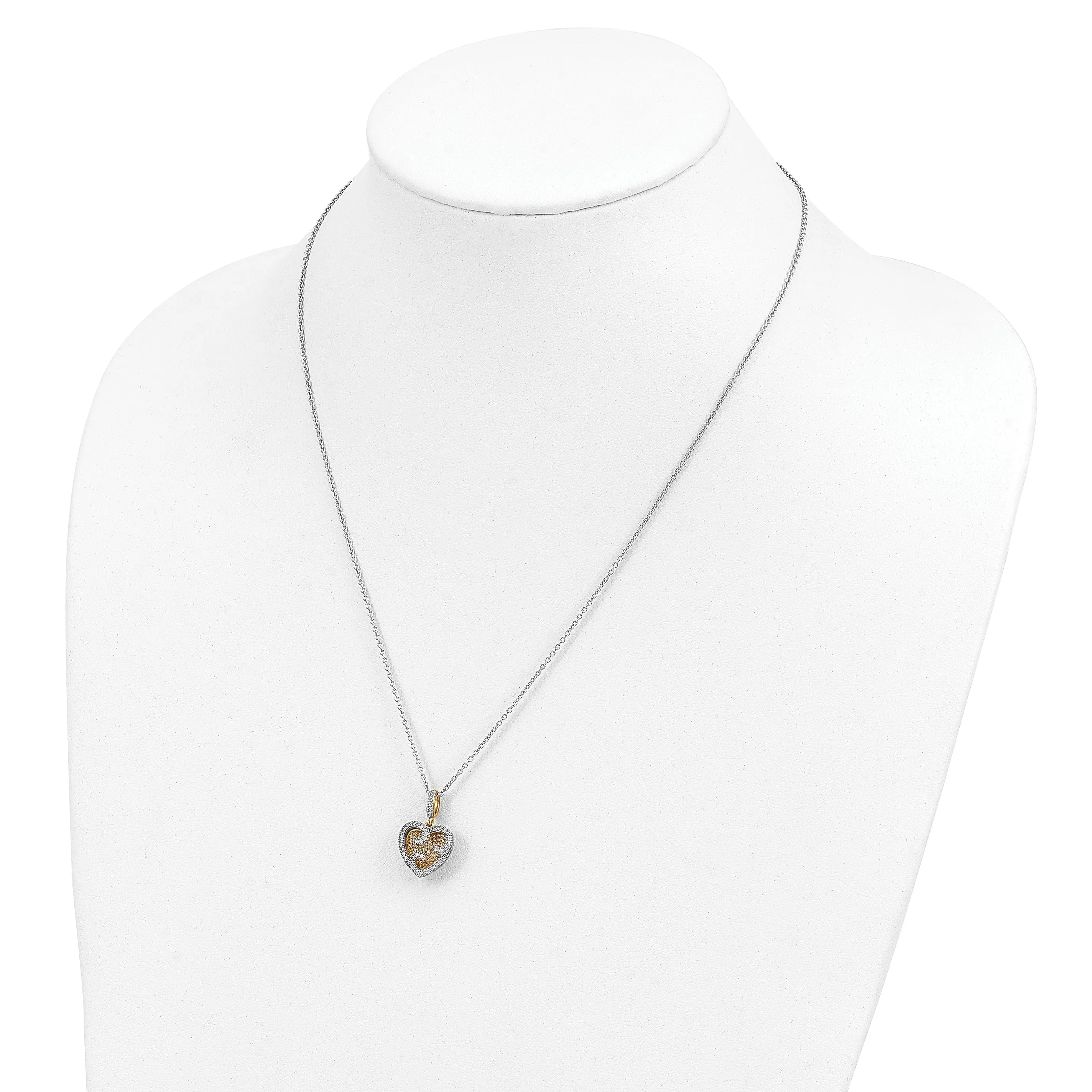 Sterling Silver Vermeil Cubic Zirconia Necklace