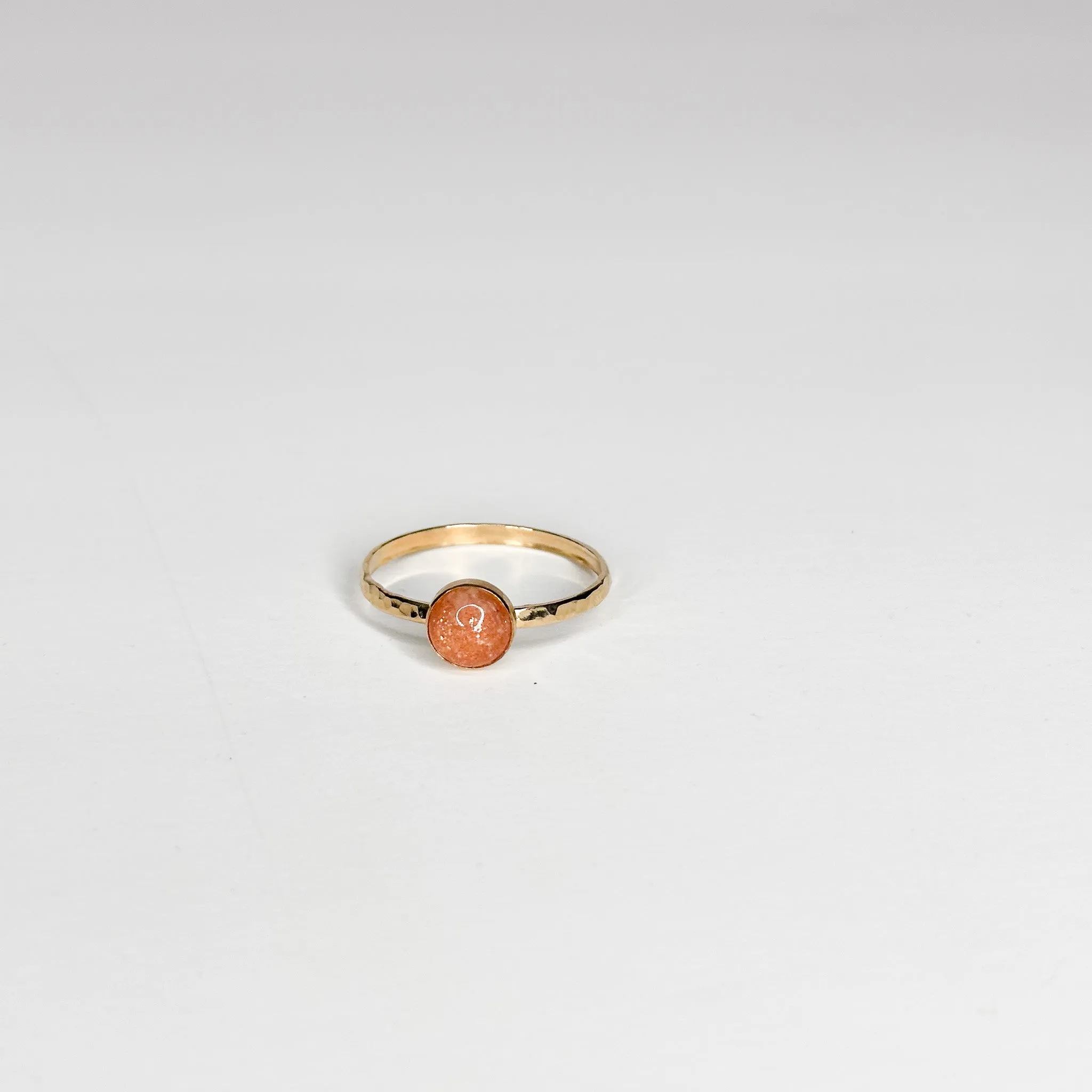 Sunstone 14K Gold-Filled Hammered Band Ring | Size 13