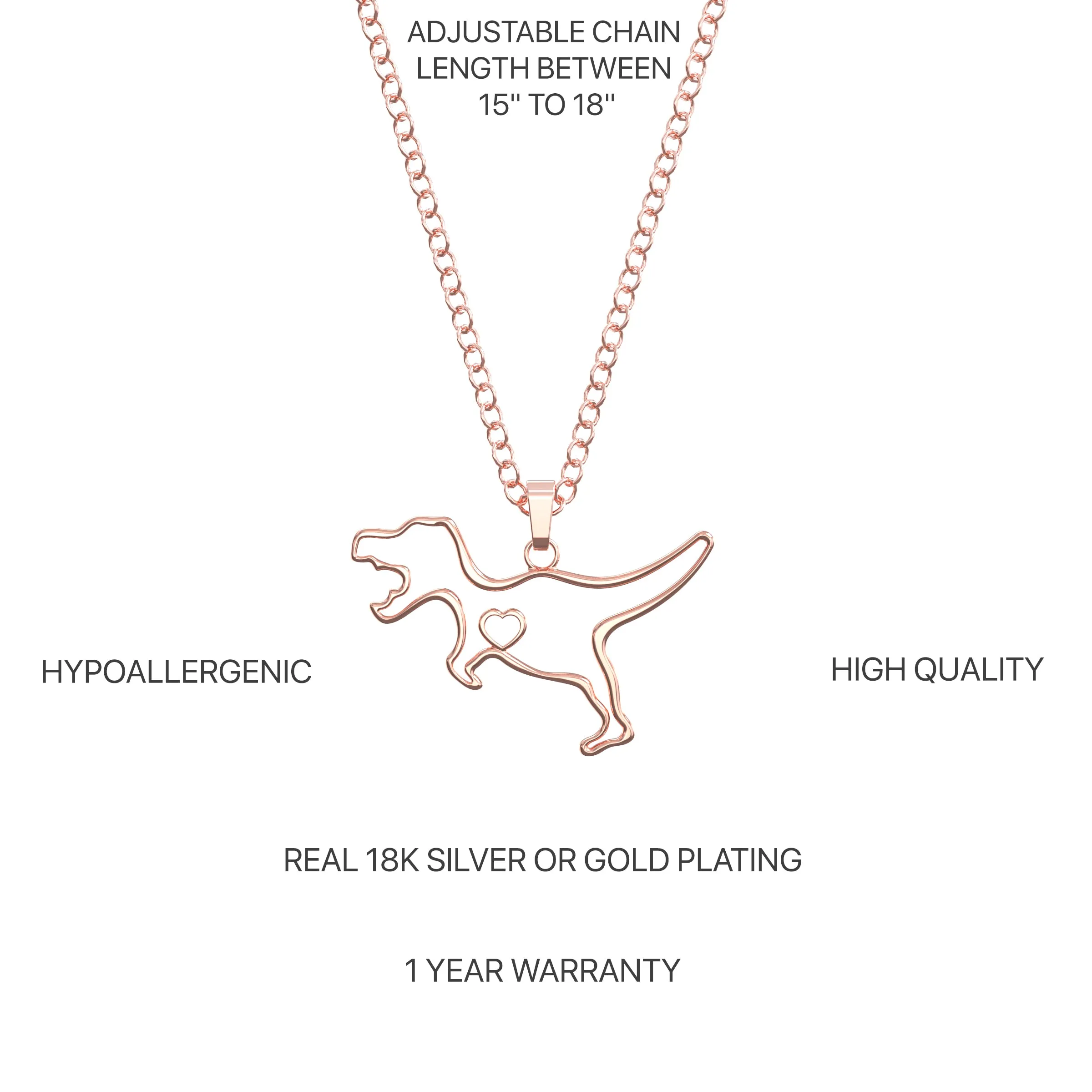 T-Rex Dinosaur Necklace with Gift Card