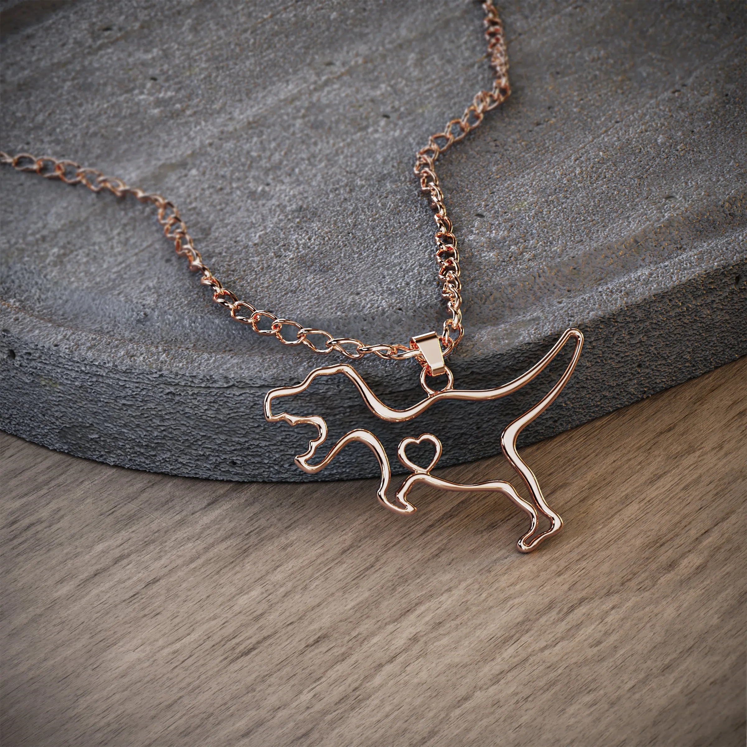 T-Rex Dinosaur Necklace with Gift Card