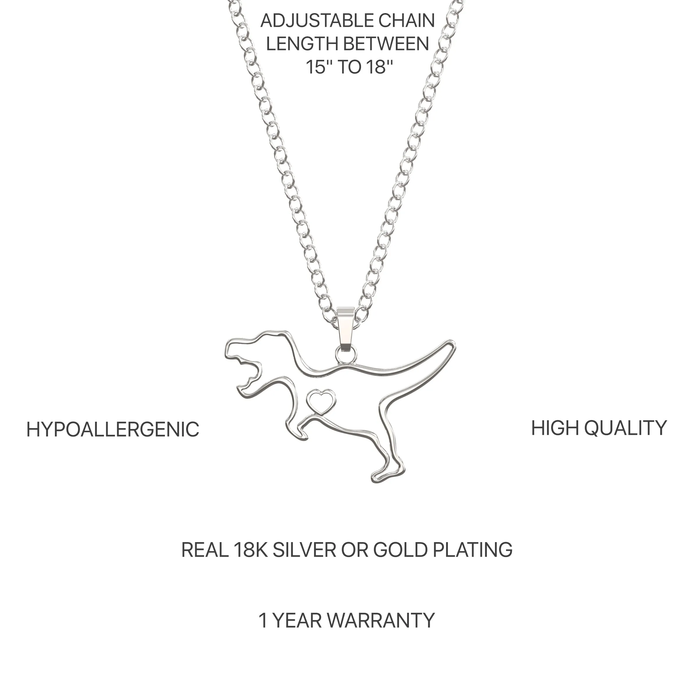 T-Rex Dinosaur Necklace with Gift Card
