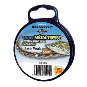 Technipeche Graphite Metal Tresse Knotable Steel Wire Leader 5m
