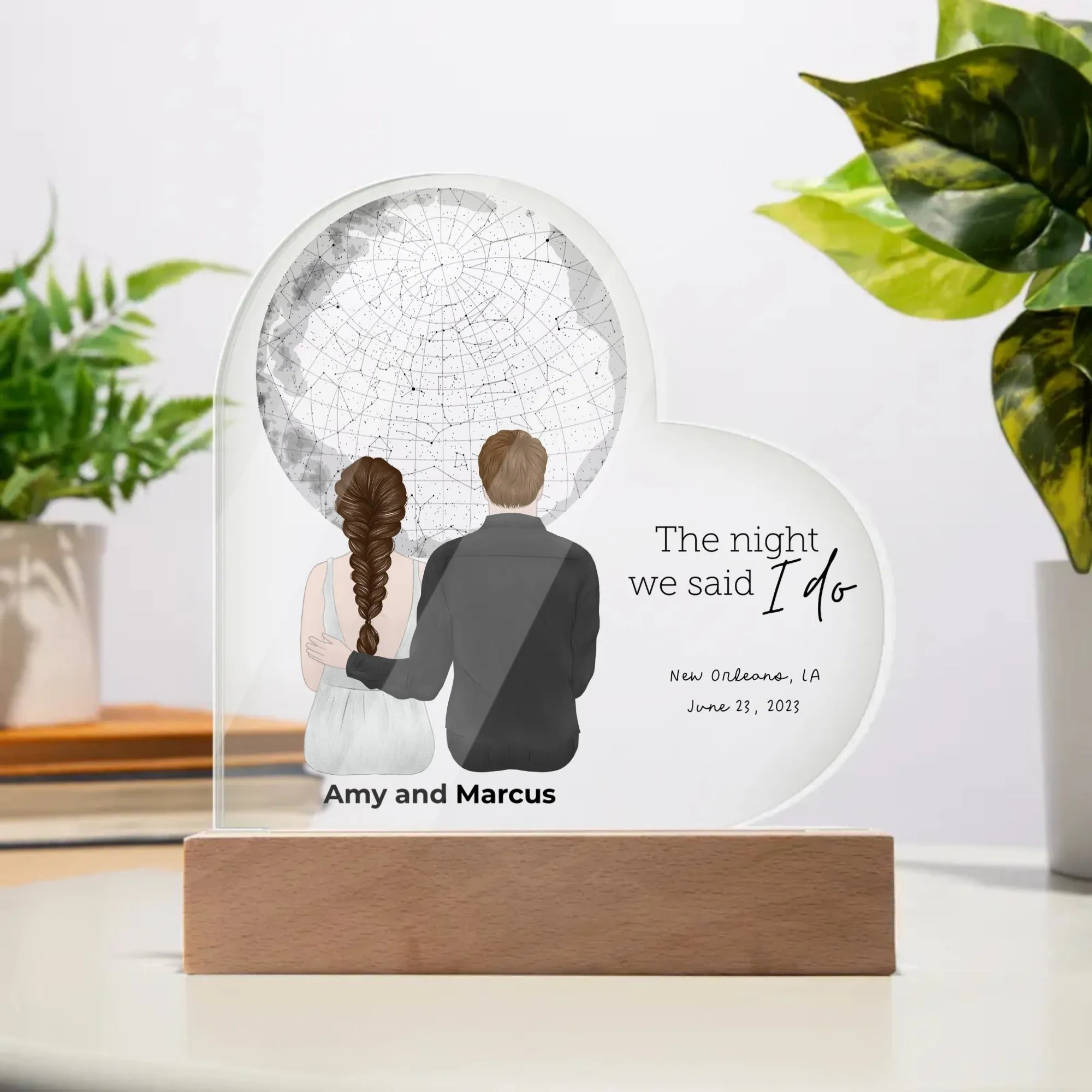 The Night We Said I Do Acrylic Heart Plaque