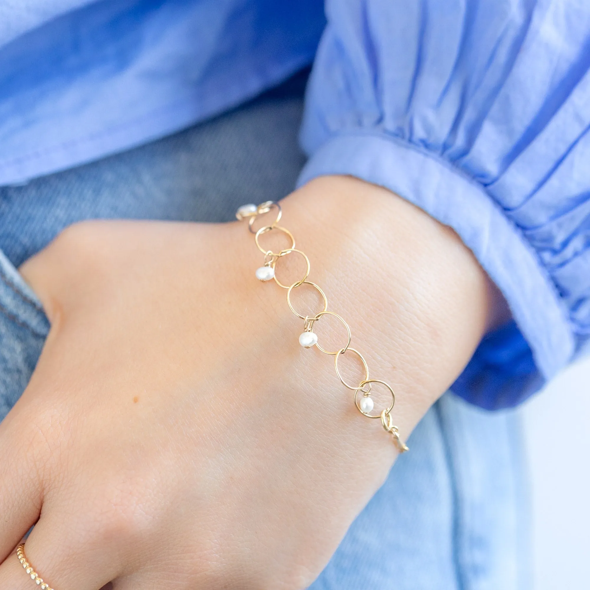 The Pearl Party Chain Bracelet | Gold Filled
