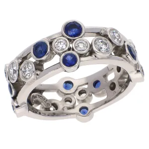 Tiffany & Co. Platinum Sapphire and Diamonds "Bubbles" Ring