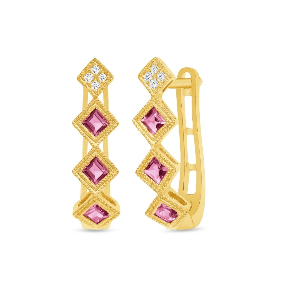 Timeless Pink Sapphire Earrings