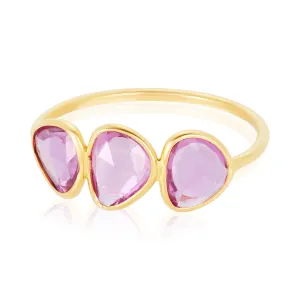 Trio Pink Sapphire Ring