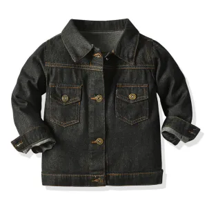 Trucker Jacket Long Sleeve Denim Jacket Kids Button Jeans Jacket