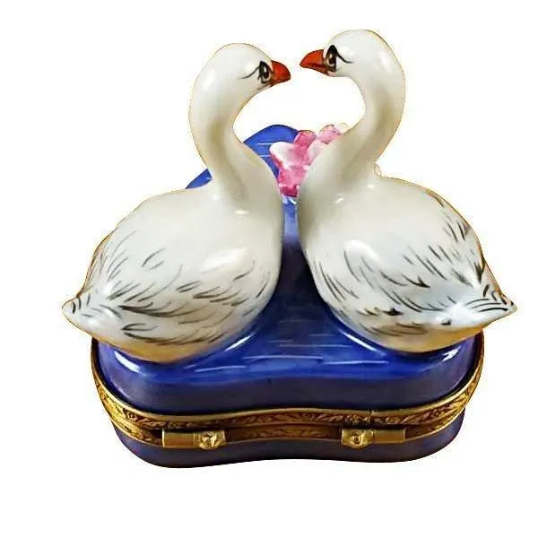 Two Swans on Heart