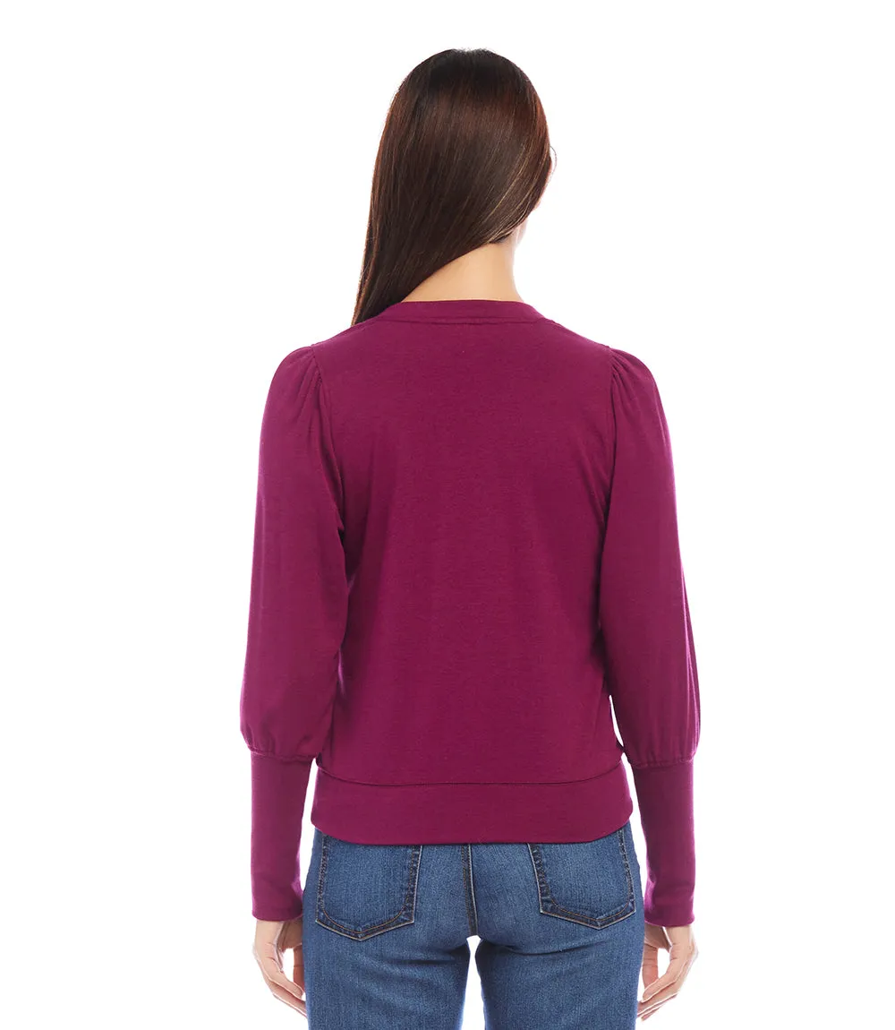 V-Neck Bishop Sleeve Top