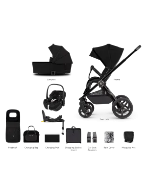 Venicci 3 in 1 Tinum UPLINE Pebble 360 PRO 2 Travel System - All Black