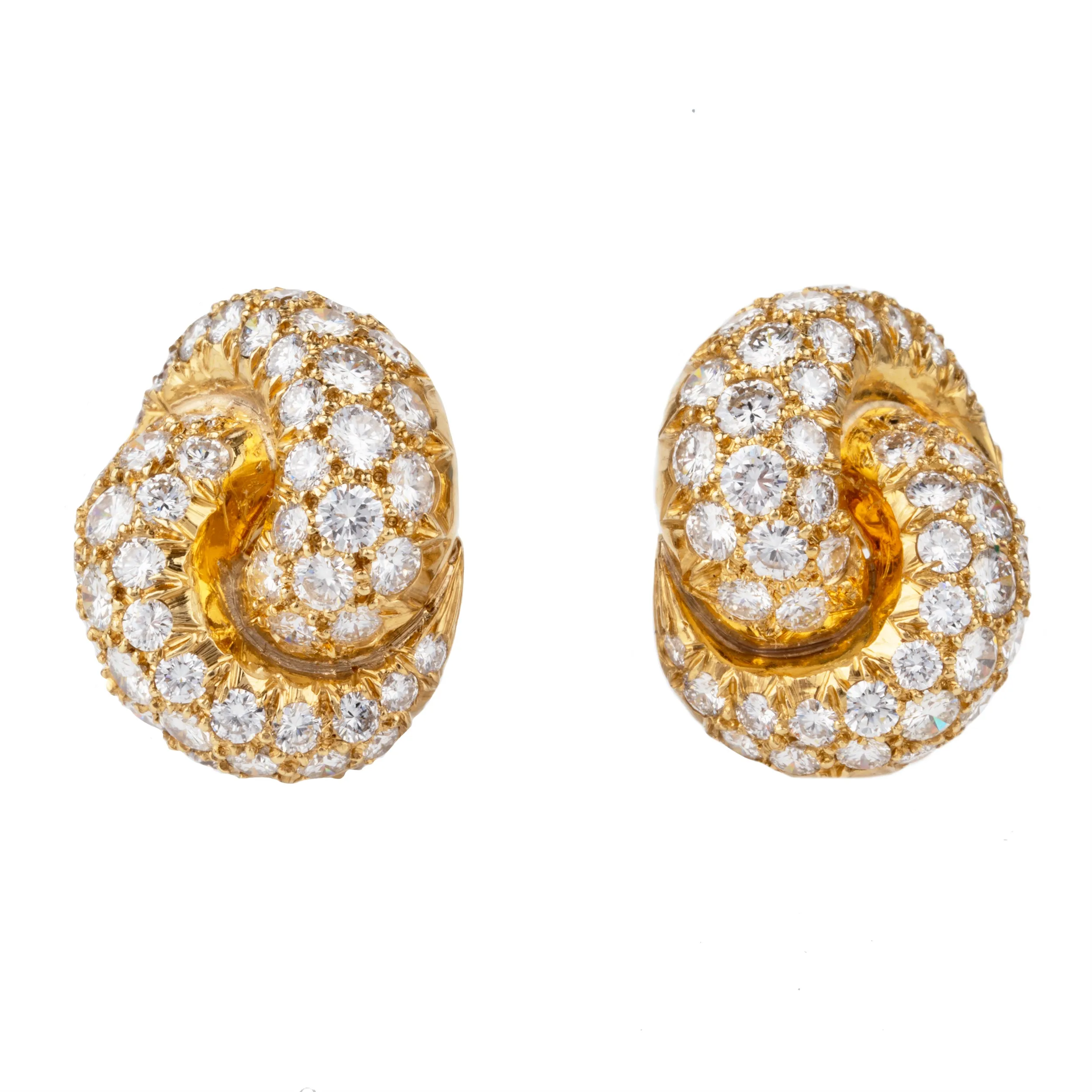 Vintage Pavé Diamond Knot Earrings