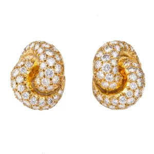 Vintage Pavé Diamond Knot Earrings