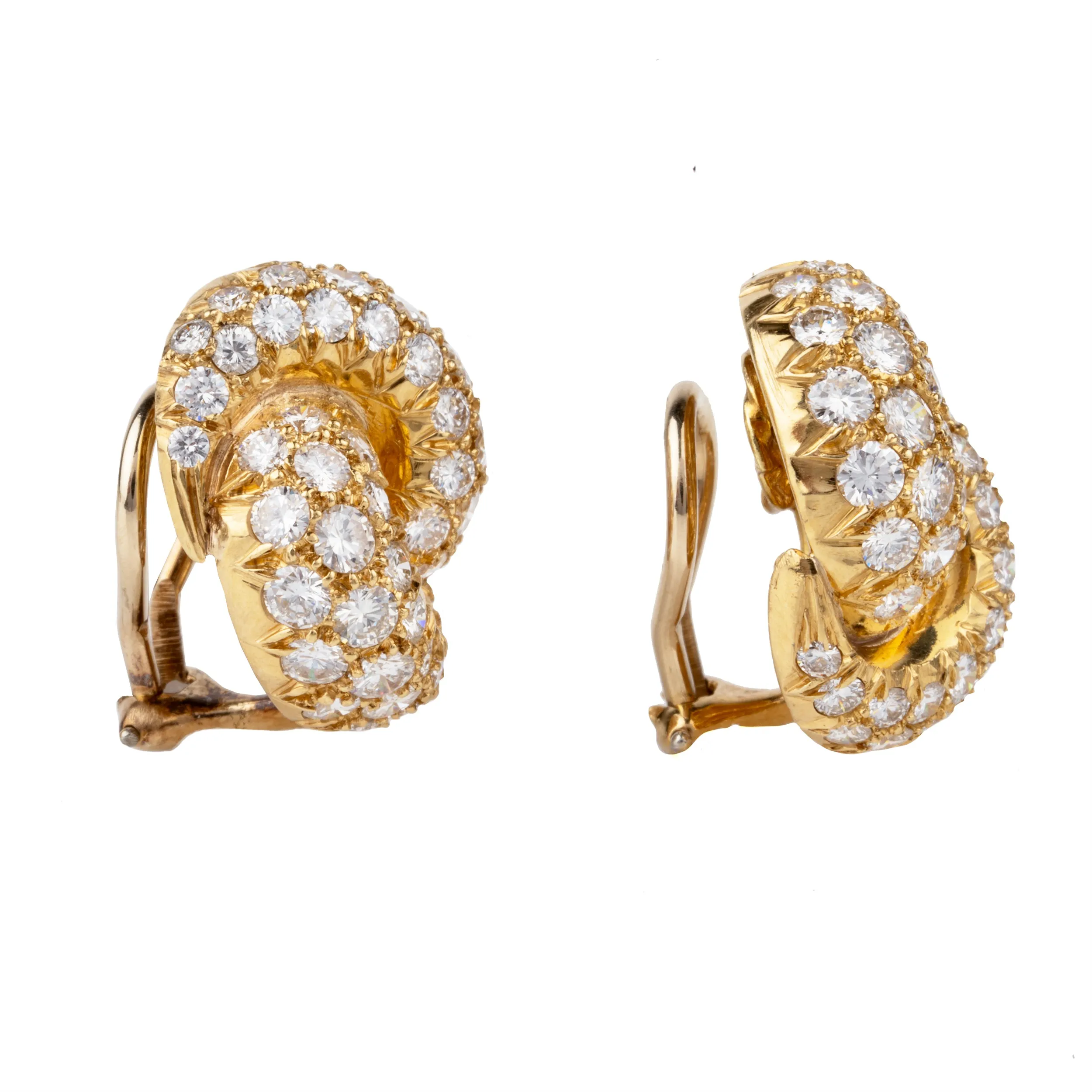 Vintage Pavé Diamond Knot Earrings