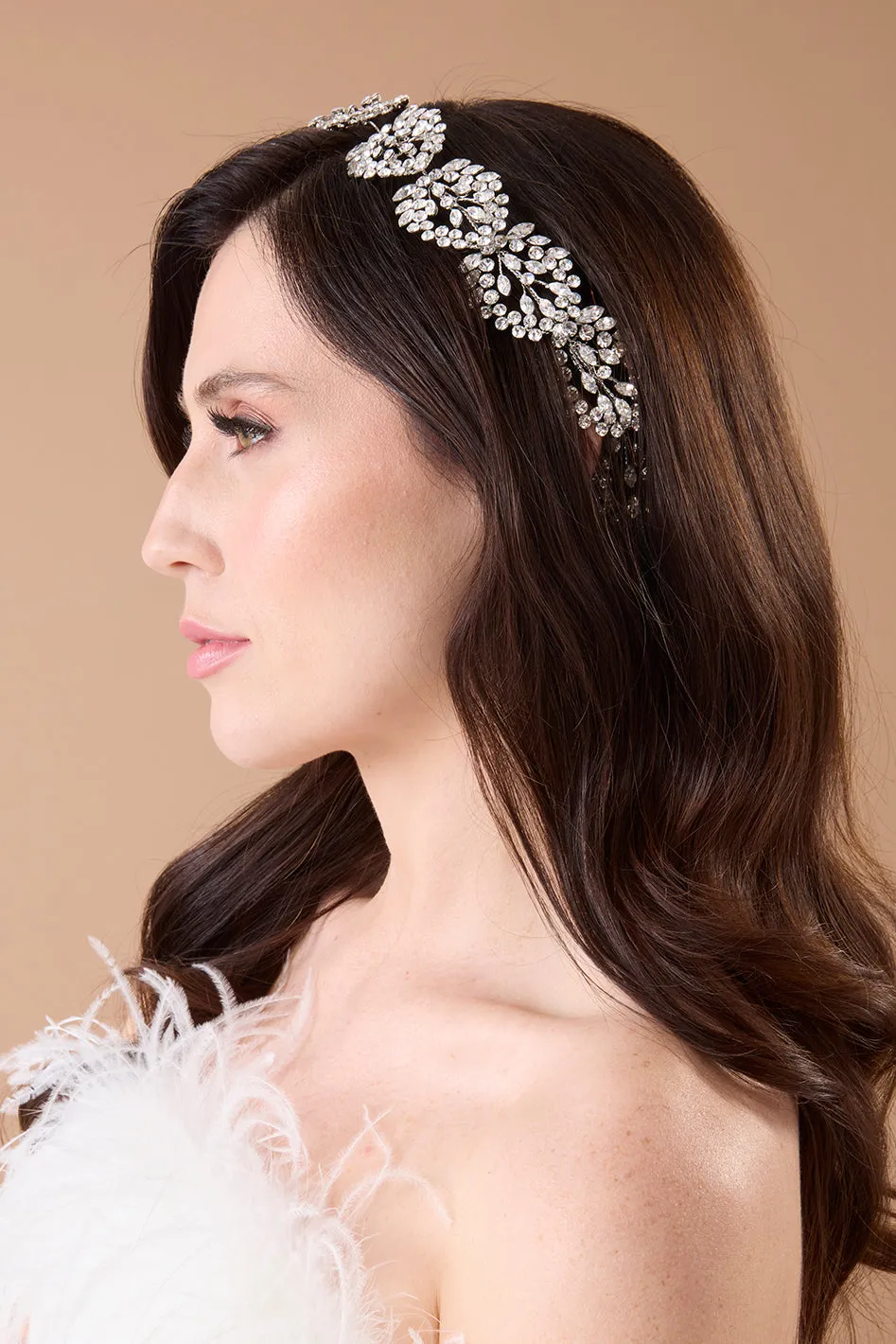 VIOLET Swarovski Crystal Luxurious Vine Headpiece