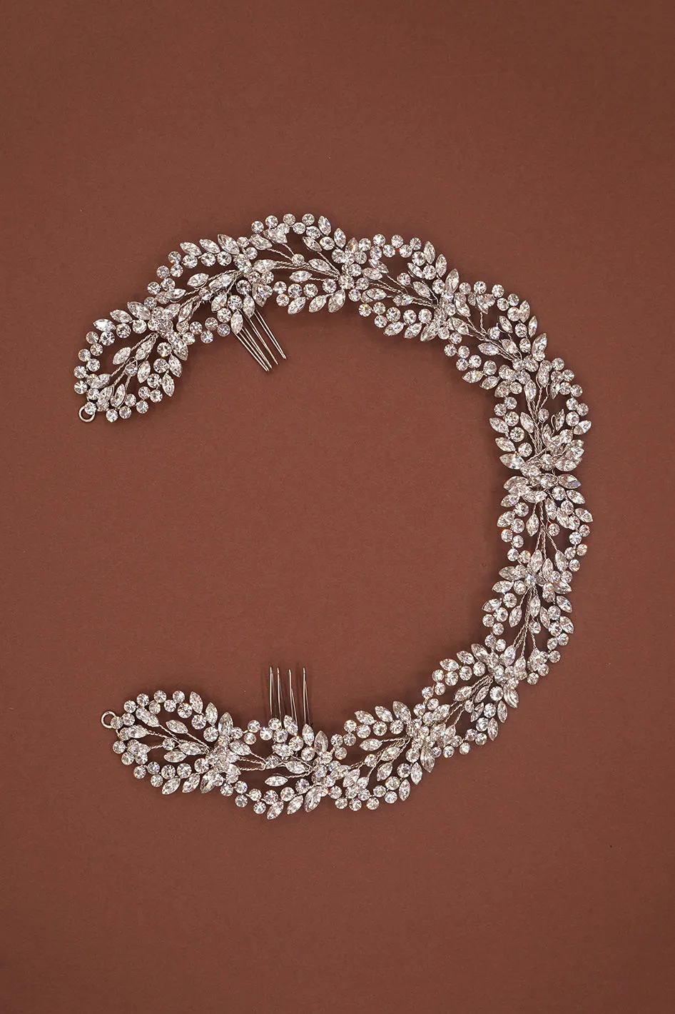 VIOLET Swarovski Crystal Luxurious Vine Headpiece
