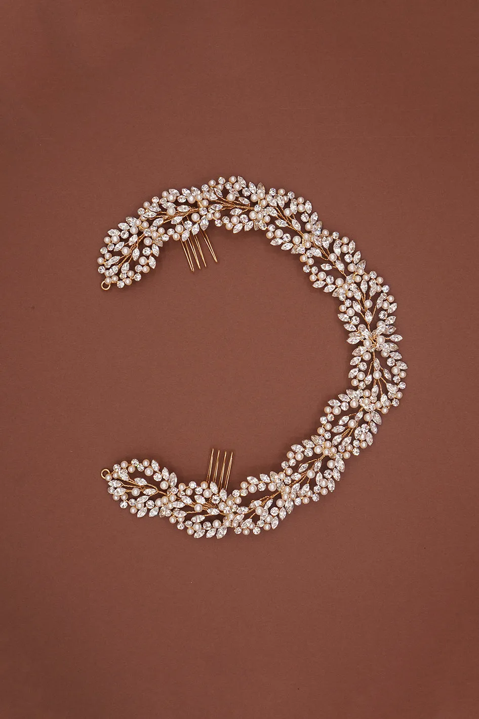 VIOLET Swarovski Crystal Luxurious Vine Headpiece