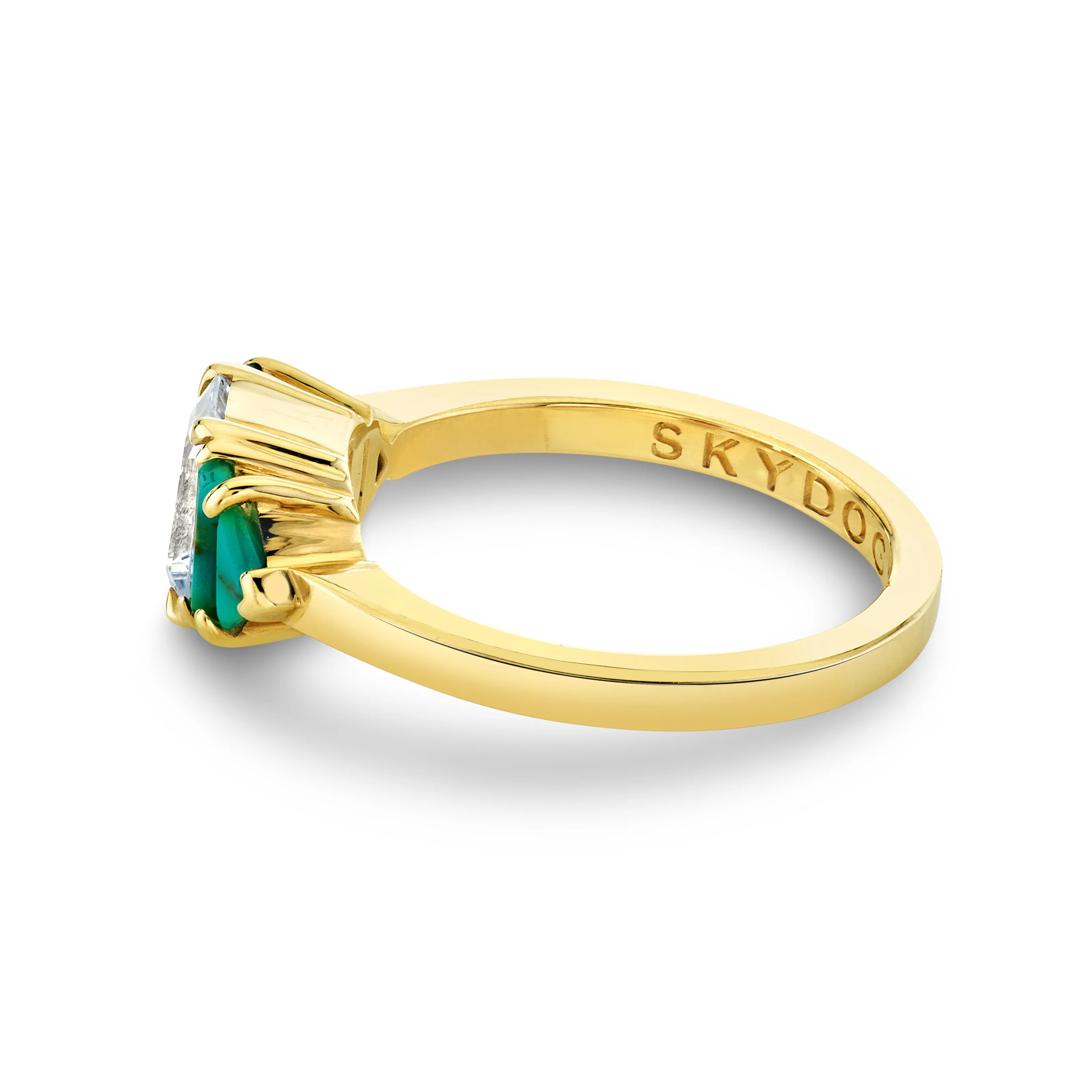 White Sapphire and Turquoise Ring