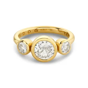 White Sapphire Triple Round Ring
