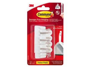White Wire Hooks (Pack 9)