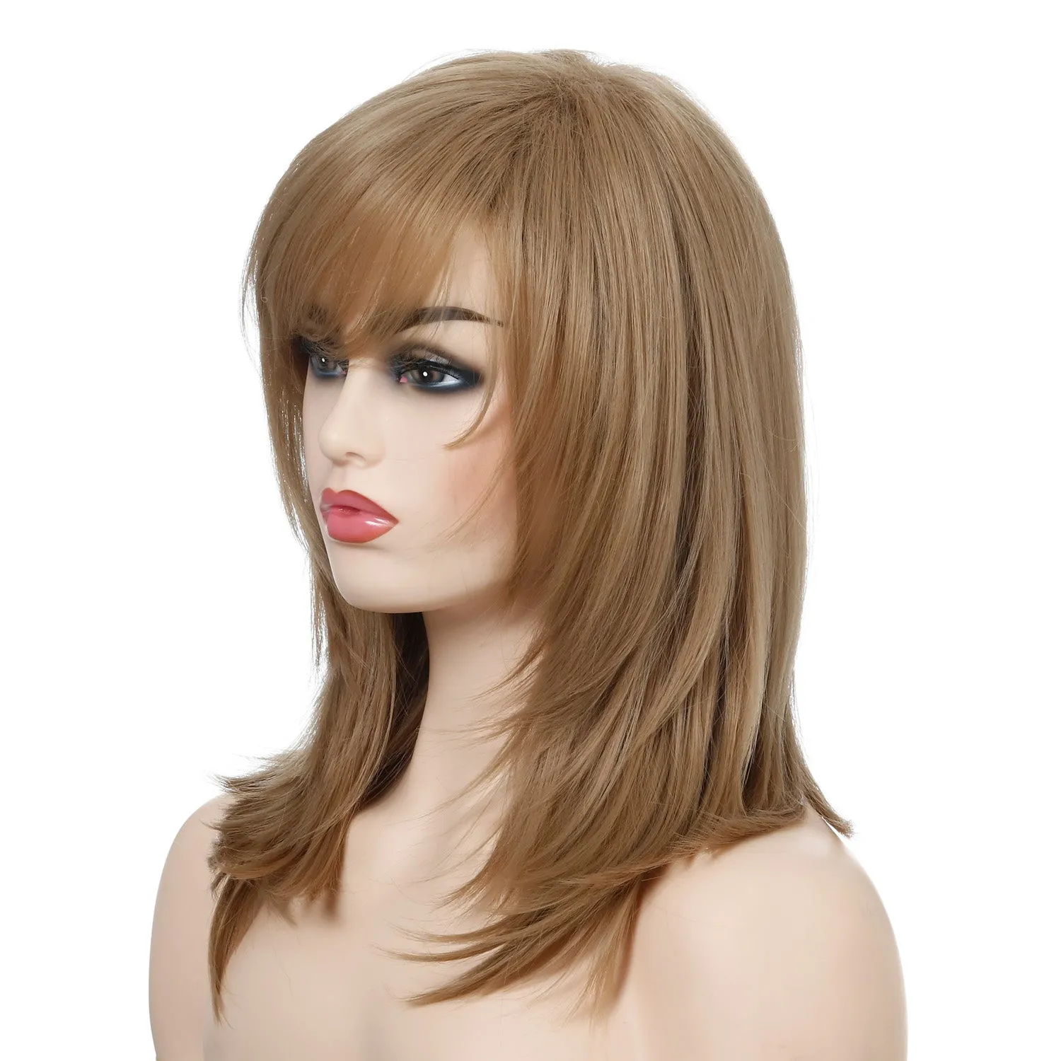 Whitney | Blonde Long Straight Synthetic Hair Wig With Bangs